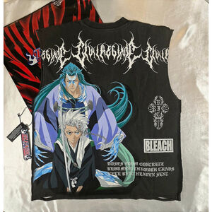 Civil Regime Bleach Anime Hyorinmaru & Toshiro Grunge Muscle Tee in Vintage Ash